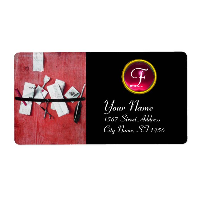 BREV INNEHAVARE I TROD MONOGRAM, rödrubysvart Fraktsedel (Framsidan)