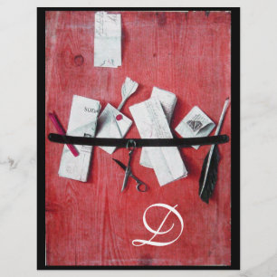 BREV INNEHAVARE I TROD MONOGRAM, rödvit svart