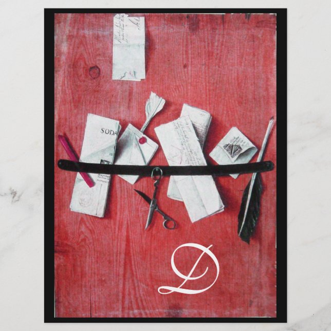 BREV INNEHAVARE I TROD MONOGRAM, rödvit svart (Framsida)