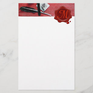 BREV INNEHAVARE I TROD RED VAX SEAL MONOGRAM white Brevpapper