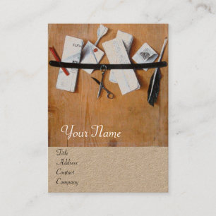 BREV INNEHAVARE I WOOD MONOGRAM Brown Kraft Papper Visitkort