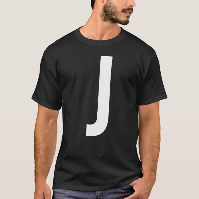 BREV J ALPHABET MONOGRAM INITIAL T SHIRT (Framsida)