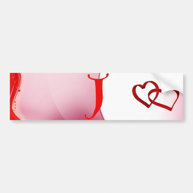Brev J Bumper Sticker Bildekal (Framsidan)