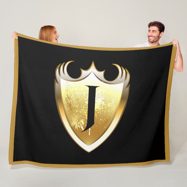 Brev J Capital Alphabet Fleecefilt (På plats)