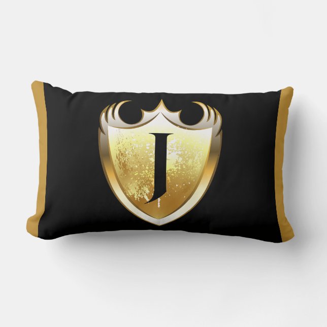 Brev J Capital Alphabet Lumbarkudde (Framsida)