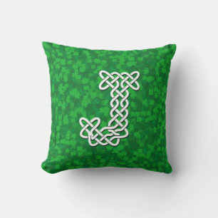 Brev J Celtic Knot Alphabet Kudde