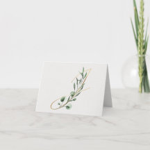 Brev J Decorative Monogram Notecard