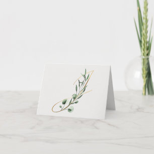 Brev J Decorative Monogram Notecard Kort