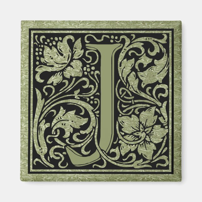 Brev J First Brev Monogram Magnet (Framsidan)