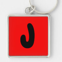 brev J, initial, abecedario populär nyckelring