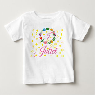 Brev J, Juliet, Tee, Flowers and Stars T Shirt