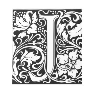 Brev J Medieval Monogram Art nouveau Anteckningsblock
