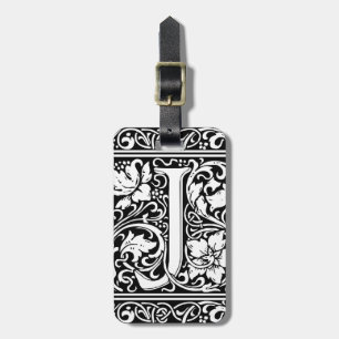 Brev J Medieval Monogram Art nouveau Bagagebricka