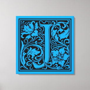 Brev J Medieval Monogram Art nouveau Canvastryck