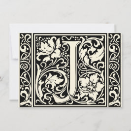 Brev J Medieval Monogram Art nouveau Inbjudningar