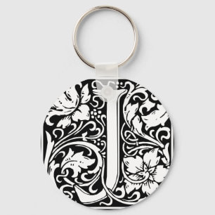 Brev J Medieval Monogram Art nouveau Nyckelring