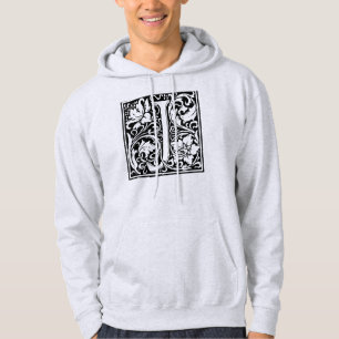 Brev J Medieval Monogram Art nouveau Tröja Med Luva