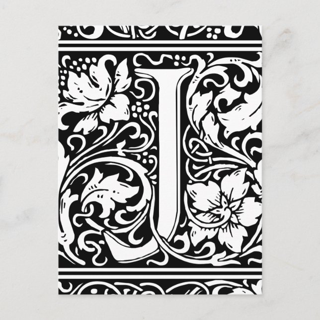 Brev J Medieval Monogram Art nouveau Vykort (Framsida)