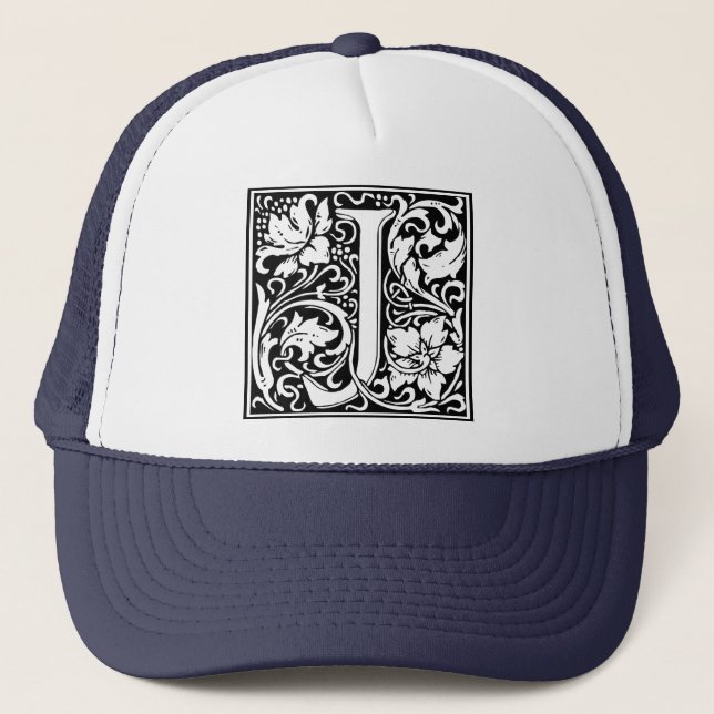 Brev J Medieval Monogram Vintage Inledande Keps (Framsida)
