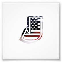 Brev J Monogram Best USA Photo Print