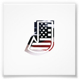 Brev J Monogram Best USA Photo Print Fototryck