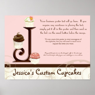 Brev J Monogram Dessert Bakery Business Poster