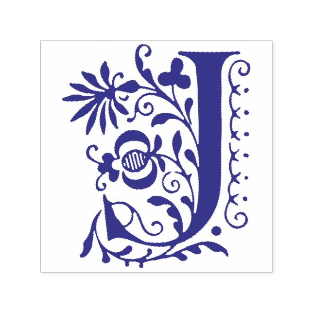 Brev J Monogram Elegant Inledande Självfärgande Stämpel (Design)