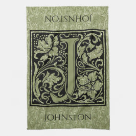 Brev J Monogram första Brev-Personligen Kökshandduk