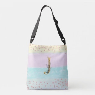 *~ BREV J Monogram Guld Glitter Pastel Färger Axelväska