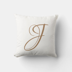 Brev J Monogram Initial Anpassningsbar Kudde