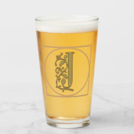 BREV J MONOGRAM Vacker Bröllop New Home Gift Glaskopp