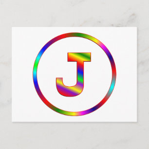 Brev J Rainbow Vykort