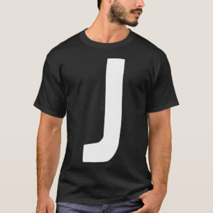 Brev J stort och fet vitt T Shirt