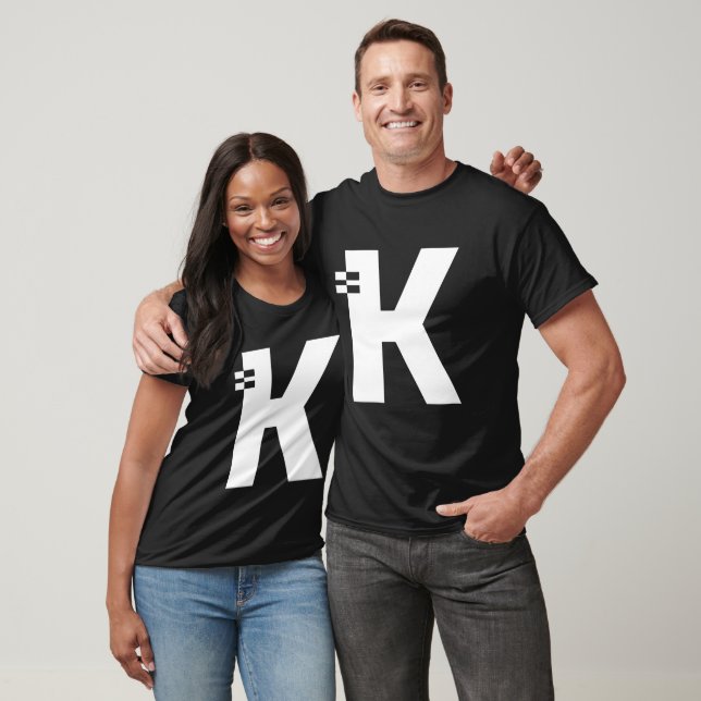Brev K Alphabet Initial Monogram T Shirt (Unisex)