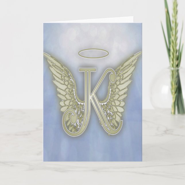 Brev K Angel Monogram Anteckningskort (Framsida)