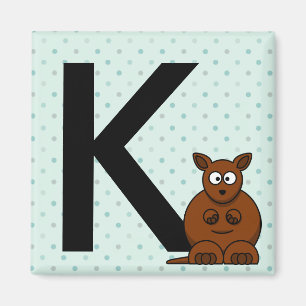 "Brev K" är för känguru Barns magneter