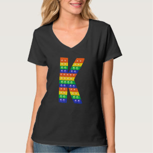 Brev K Capital Alphabet Fidget Pop IT Matching P T Shirt
