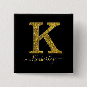 Brev K glitter Knapp