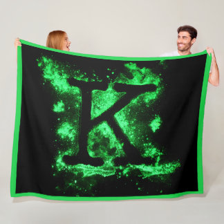 Brev K Grönt Capital Alphabet Fleecefilt
