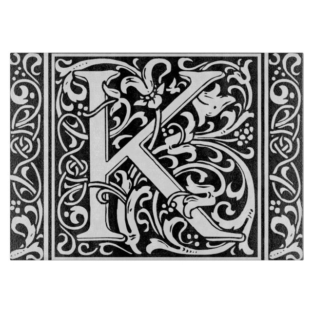 Brev K Medieval Monogram Art nouveau (Framsidan)