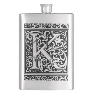 Brev K Medieval Monogram Art nouveau Fickplunta