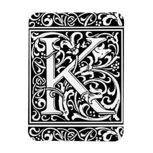 Brev K Medieval Monogram Art nouveau Magnet