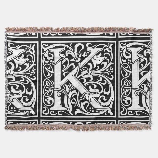 Brev K Medieval Monogram Art nouveau Mysfilt (Framsidan)
