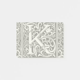 Brev K Medieval Monogram Art nouveau Post-it Block