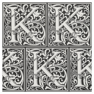 Brev K Medieval Monogram Art nouveau Tyg