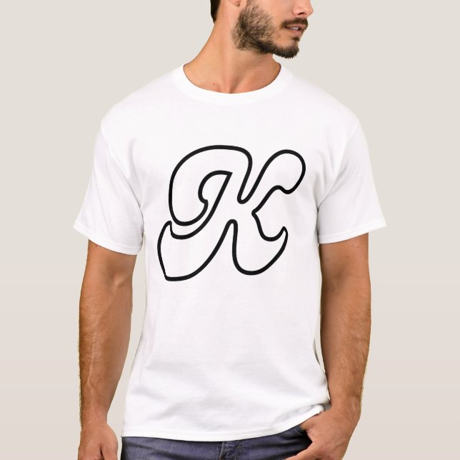 Brev K - Modern monogramdesign T Shirt (Framsida)