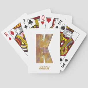 Brev K Monogram första Land-patchwork Quilt Casinokort