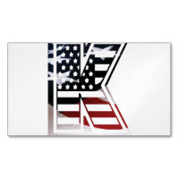 Brev K Monogram Initial Patriotic USA flagga