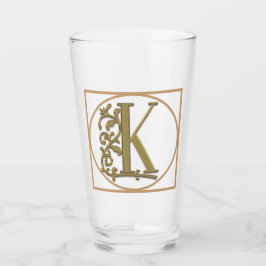 BREV K MONOGRAM Vackert Bröllop New Home Gift Glaskopp