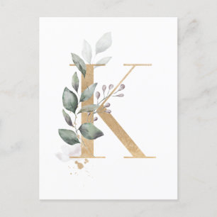 Brev K Monogram Vykort